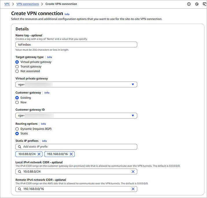 Screenshot of AWS, AWS VPN 1